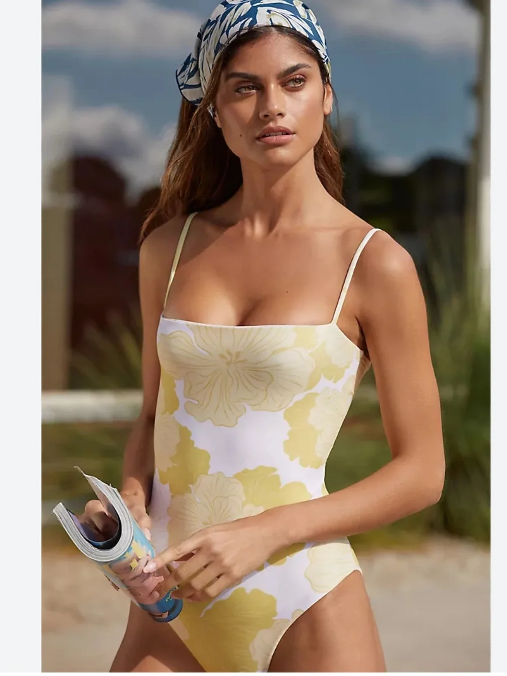 NEW Anthropologie Citrine Luna One Piece Swimsuit Size Large NWT$176